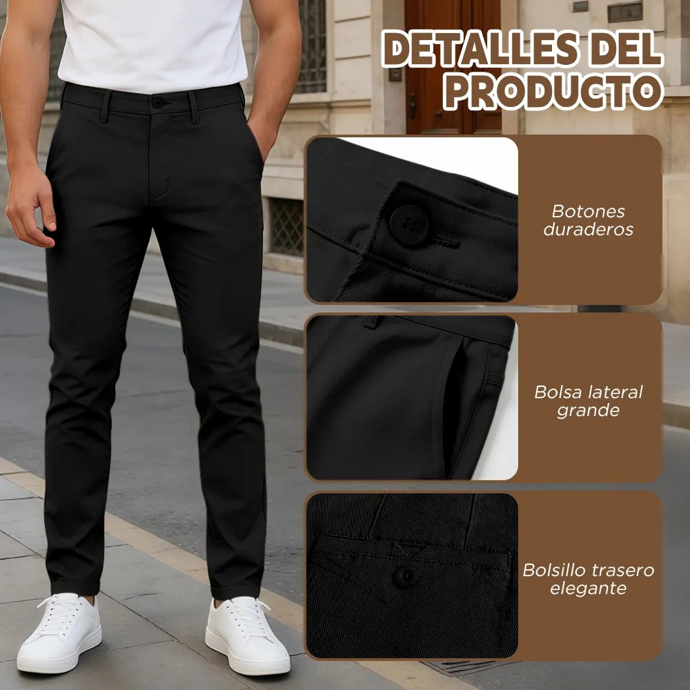 Pantalon Skinny De Gabardina Stretch Para Hombre Jeans - Image 3