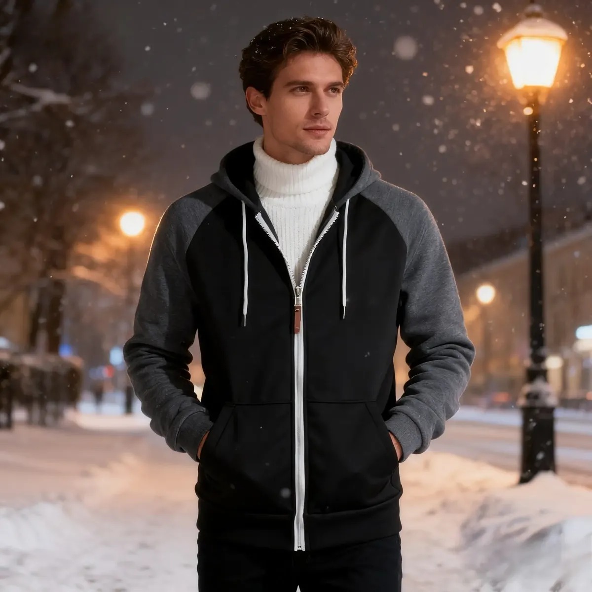 Chaqueta De Capucha Casual De Moda Para Hombres Sudadera - Image 5