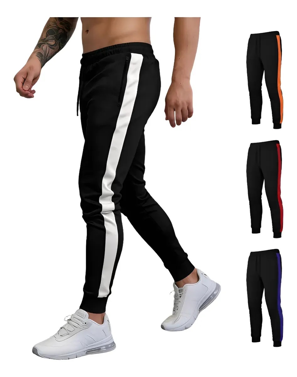 Pants Jogger Slim Fit Deportivo Gym Bolsas Con Cierre