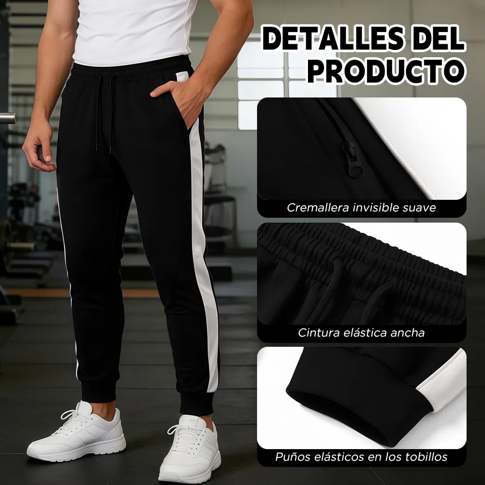 Pants Jogger Slim Fit Deportivo Gym Bolsas Con Cierre - Image 2