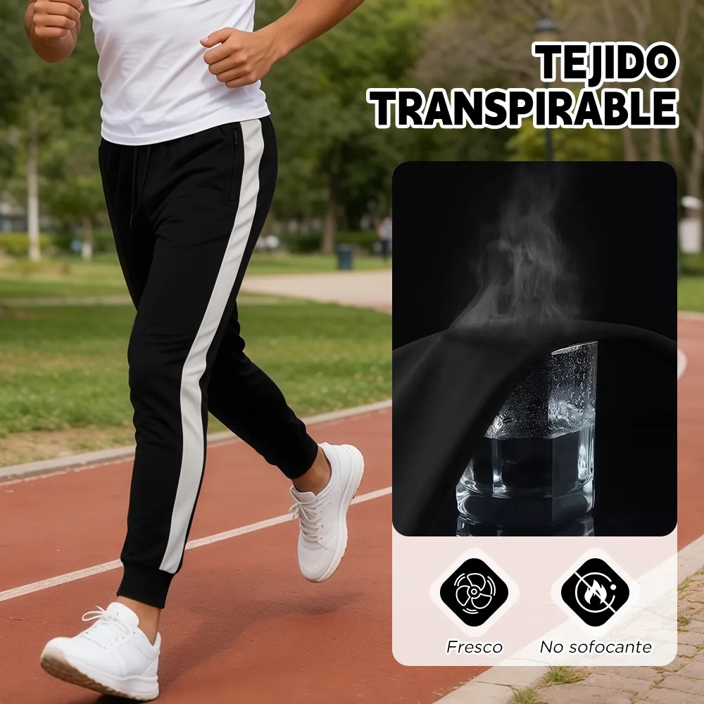 Pants Jogger Slim Fit Deportivo Gym Bolsas Con Cierre - Image 5